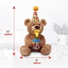 image:imageGUND Happy Birthday Teddy Bear Bear Animated Plush Toy GlowinTheDark Singing Stuffed Animal Brown 10