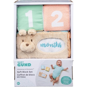 image:imageBaby GUND Milestones and Moments Soft Blocks Plush Photo Prop Sensory Toy Blocks for Babies and Newborns Multicolor