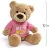 image:imageGUND Get Well TShirt Message Teddy Bear Stuffed Animal Plush Pink 125Pink