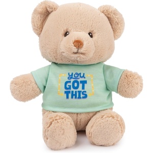image:imageGUND Be Brave Sustainable Message Bear with Blue TShirt Teddy Bear Made from 100 Recycled Materials for Ages 1 and Up Tan 12Tshirt Teddy Bear You Got This