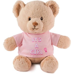 image:imageGUND Its a Girl Sustainable Message Bear with Pink TShirt Teddy Bear Made from 100 Recycled Materials for Ages 1 and Up Tan 12