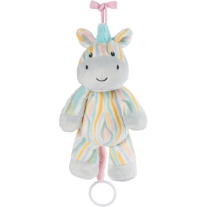 image:imageGUND Baby Safari Friends Zebra PullDown Musical Plush Travel Friendly Sensory Toy with Stroller Loop for Ages 0 and Up Rainbow 12